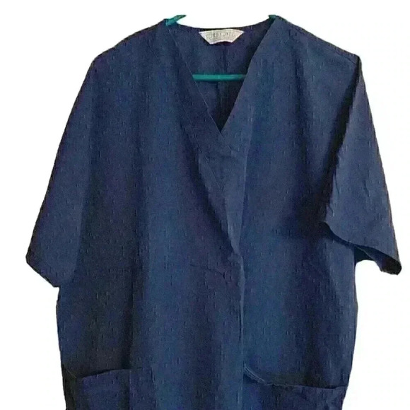 Navy scrub top Cherokee Unisex pre owned - Picture 1 of 5